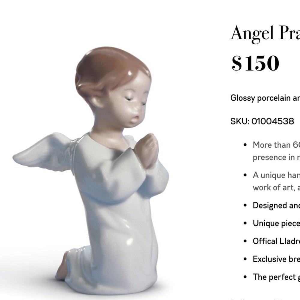 Lladro: Angel Praying Figurine